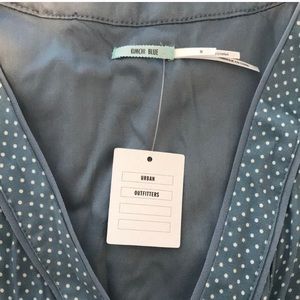 Baby Blue Polka Dot Wrap Dress